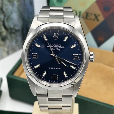 rolex air king 34mm blue|Rolex Air-King price guide.